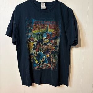 Vintage Style Marvel Navy Blue Cotton T-Shirt